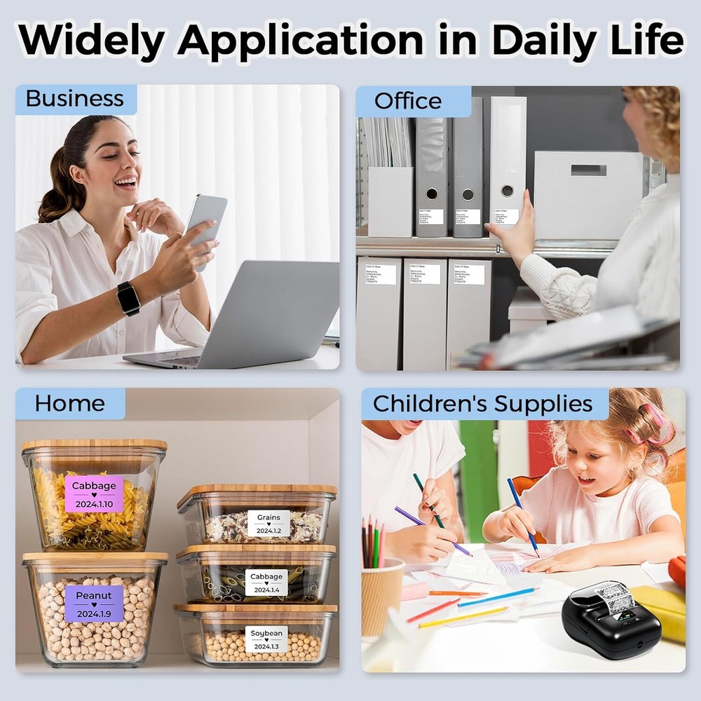 Phomemo M110 Thermal Label Maker Mobile Barcode Printer +1 Roll Label Gray Color