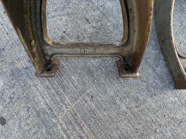 Unique Short Vintage Cast Iron Machine Base Legs Industrial Bench