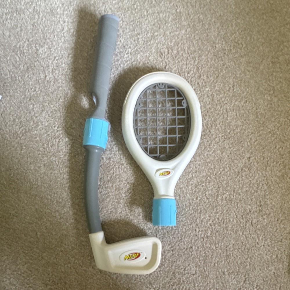 NERF Golf Club, Tennis Racket, Controller Handle Sports Accessory Bundle