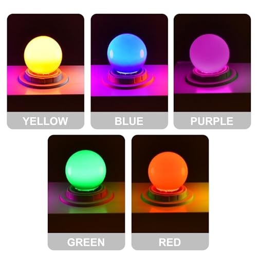 LED Colored Light Bulbs, E27 Small Light Bulb, G45 1W LED Bulb, Multi-colored