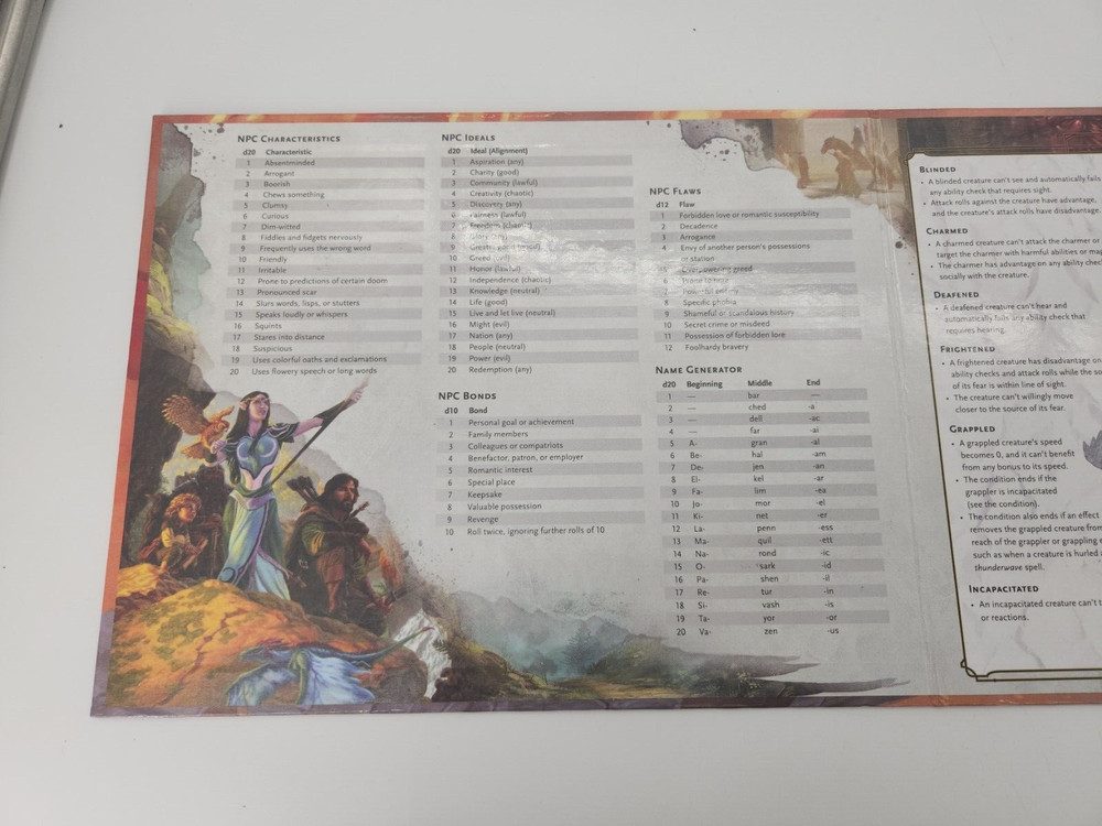 Dungeons and Dragons Dungeon Master's DM Screen Shield D&D 5th ed 2014 dungeons!