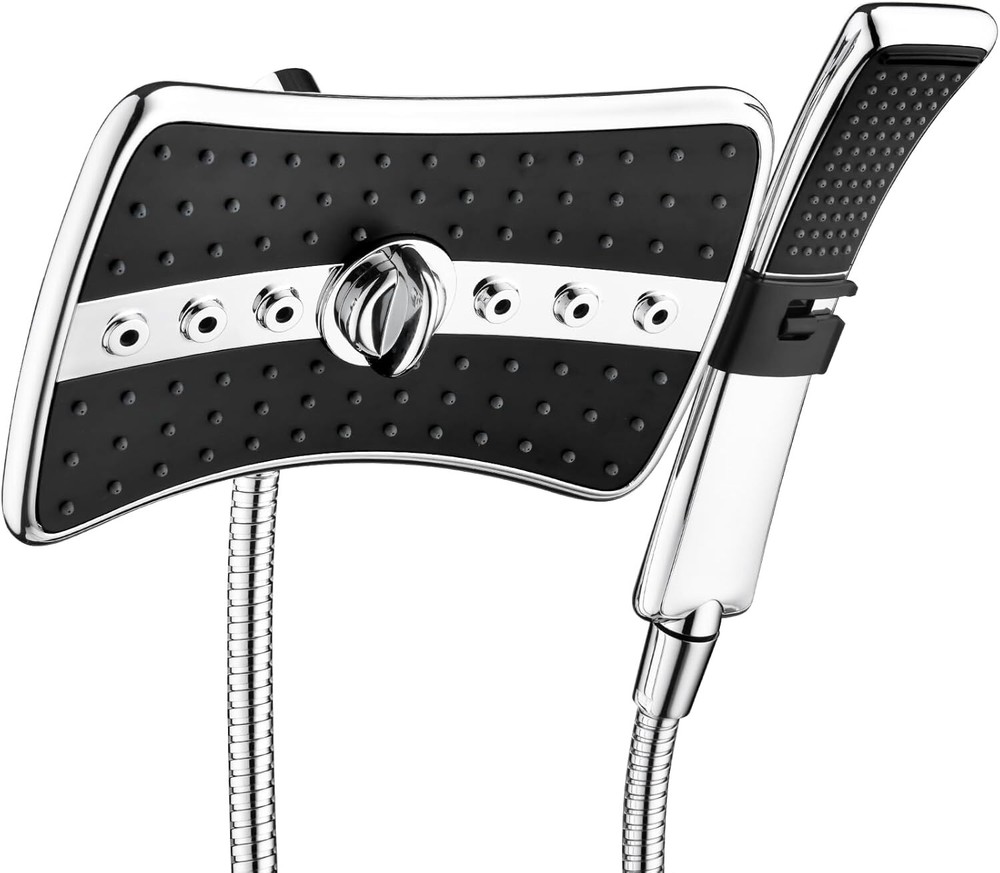 Dual Shower Head Combo Set, Handheld Showerhead Rainfall Shower Head Combo