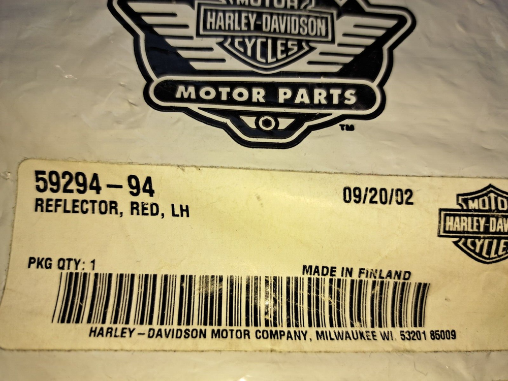 NOS Genuine Harley-Davidson Left Side Red Reflector #59294-94FXDS-CON 1994-2000