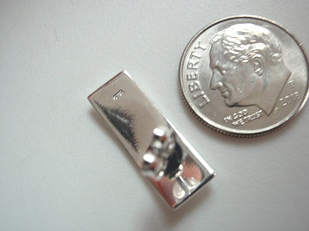 Convex Rectangle Ribbon 925 Sterling Silver Stud Earrings