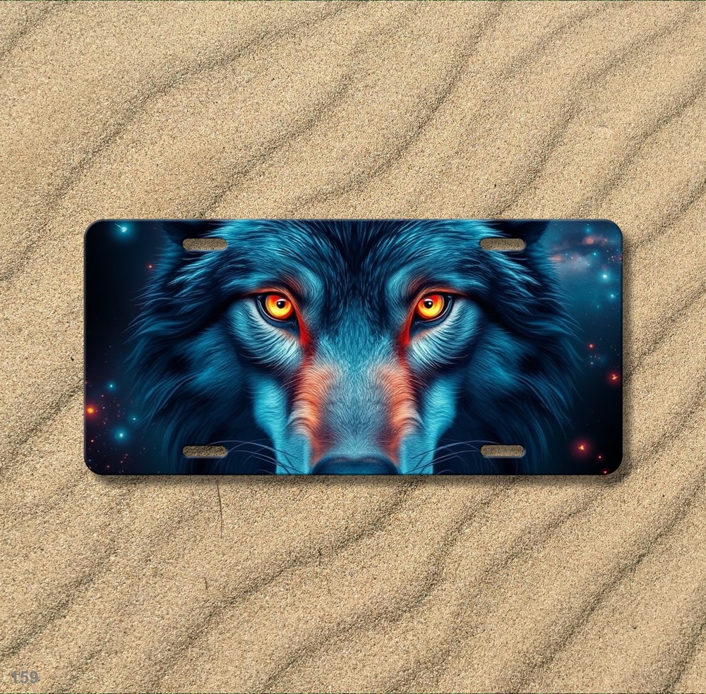 Striking Wolf License Plate Customizable Decorative Plate Anniversary Gift