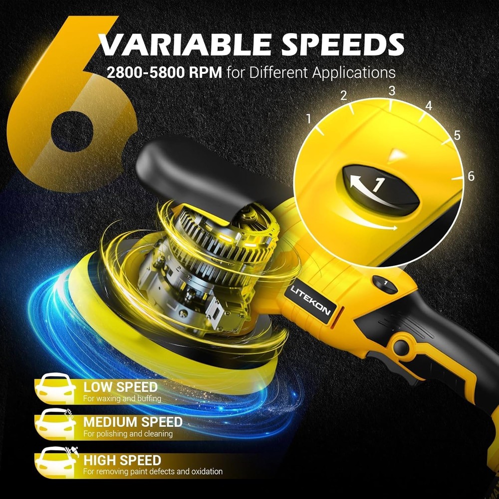 Professional-Grade Cordless Car Polisher - High Performance & Multi-Surface Use