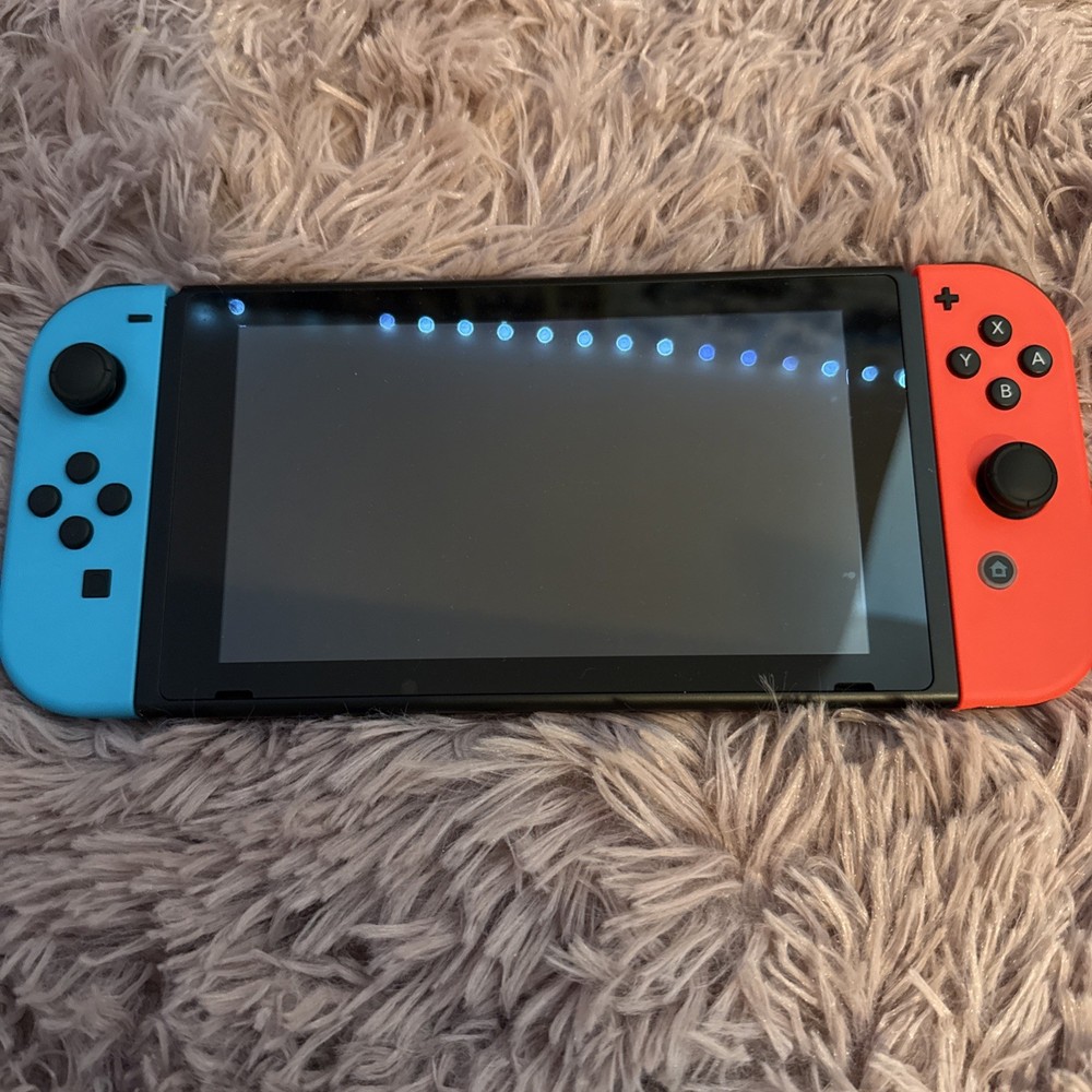 Nintendo Switch Console Bundle Neon Red/Blue Joy-Con Dock Case Controller Grip