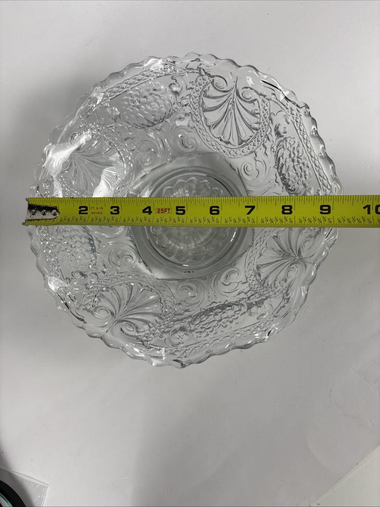 EAPG Clear Lotus Flower Pattern Bowl 9” Diameter