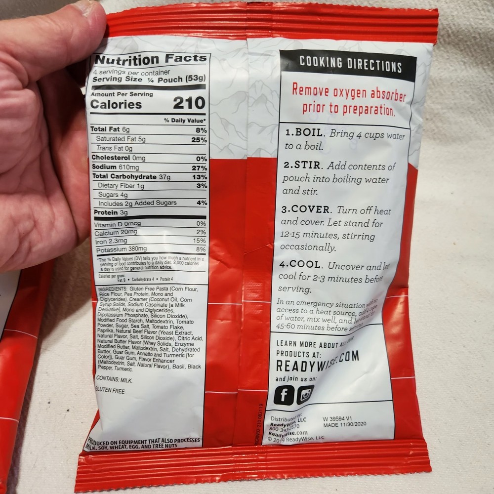 Ready Wise Meal Packets 4 Pack Assortment