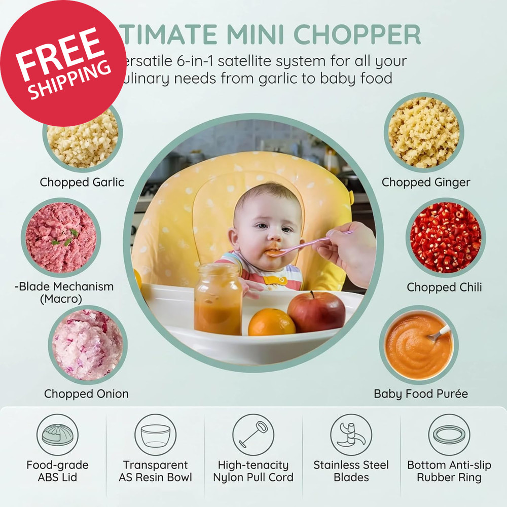 Mini Manual Food Processor Vegetable Chopper Hand Pull String Garlic Onion