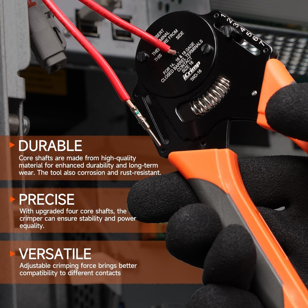 Closed Barrel Crimper 4 Way Indent,8 Impression Type for Deutsch Solid Contacts.