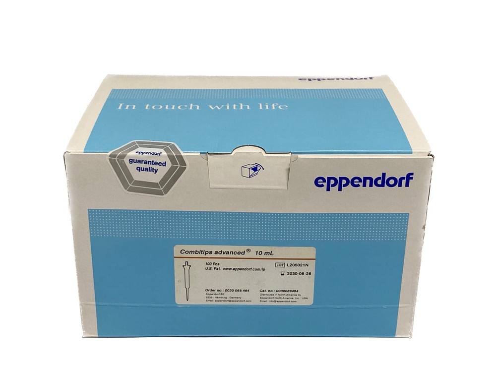 (100) EPPENDORF Combitips Advanced 10mL Graduated Plastic Pipet Tips 0030089464