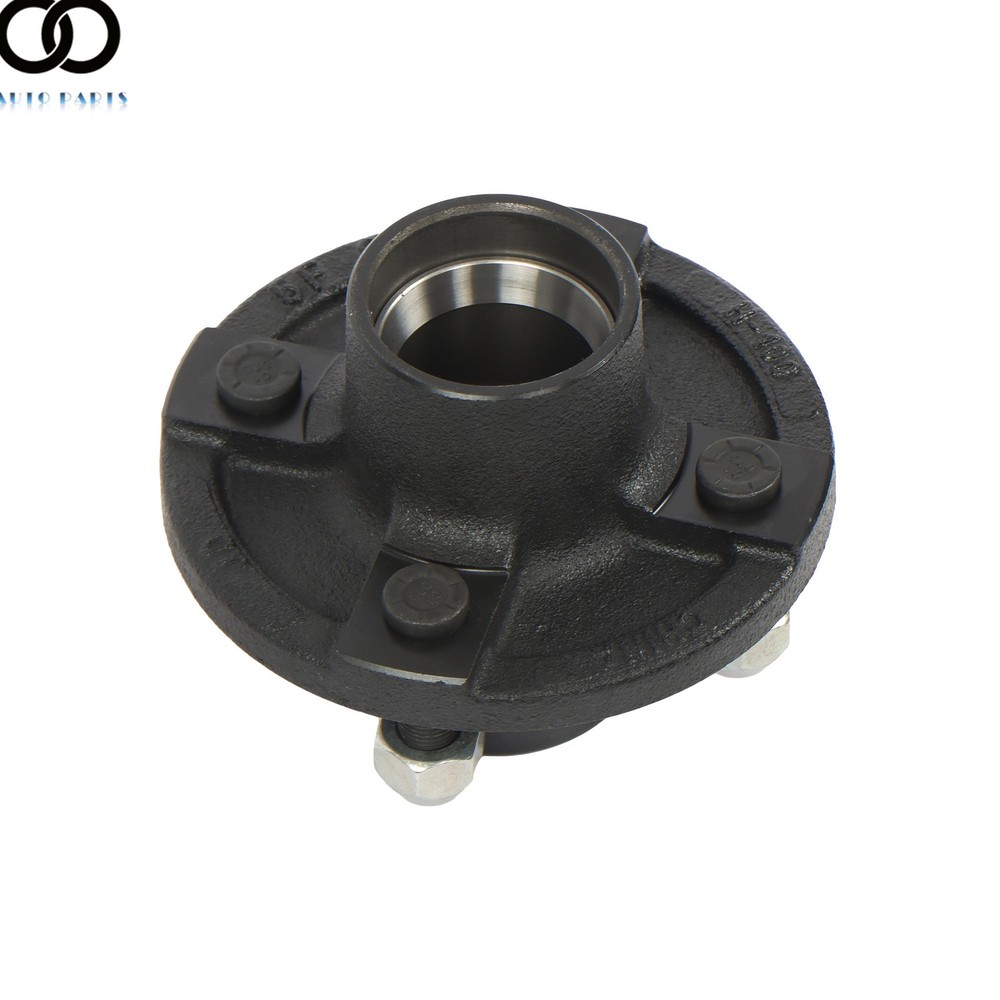 Pair of 4 Bolt on 4" Trailer Hub &1-1/16" Straight Square Shaft Spindle Assembly