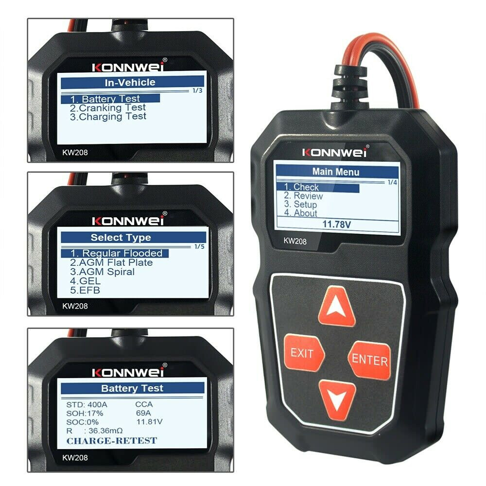 12V Car Battery Load Tester Voltmeter Cranking Charging Analyzer Fast Test