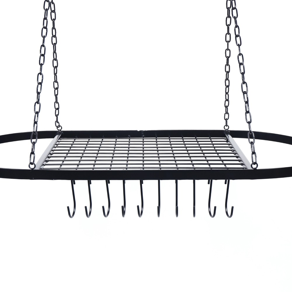 Hanging Pot Holder Pan Hanger Iron Kitchen Rack Cookware Organizer Storage Shelf