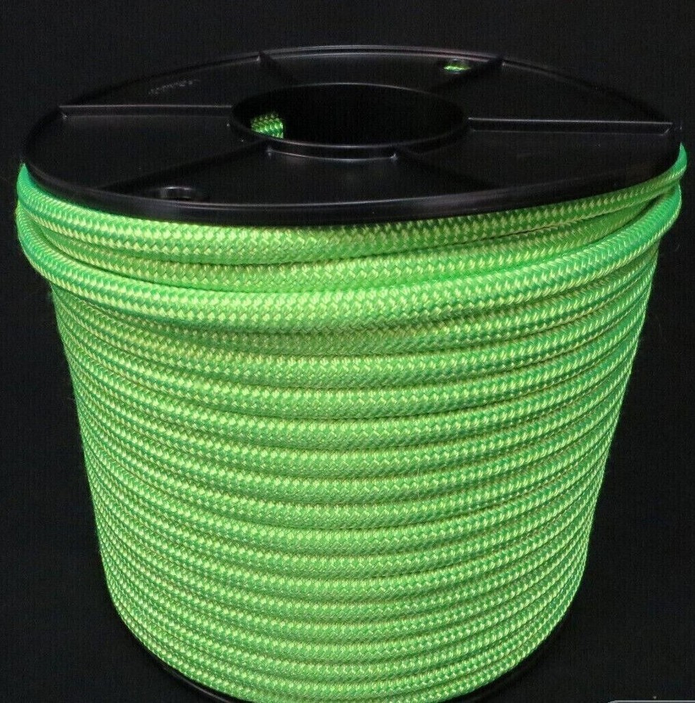 16mm 100m Polyester Rope Double Braid Arborist Lowering Tree Hi Visibility Fluro