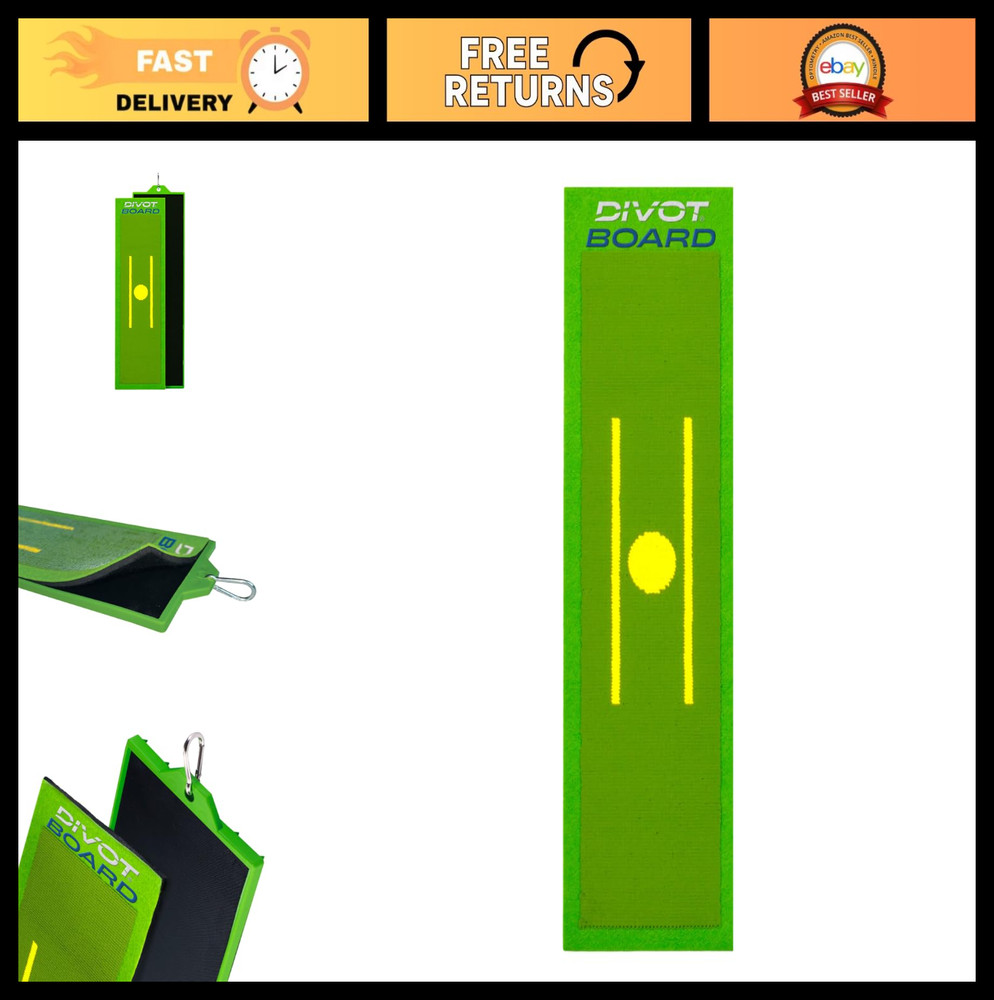 Golf Divot Board Training Aid - Instant Swing Feedback, Improve Ball Striking, H