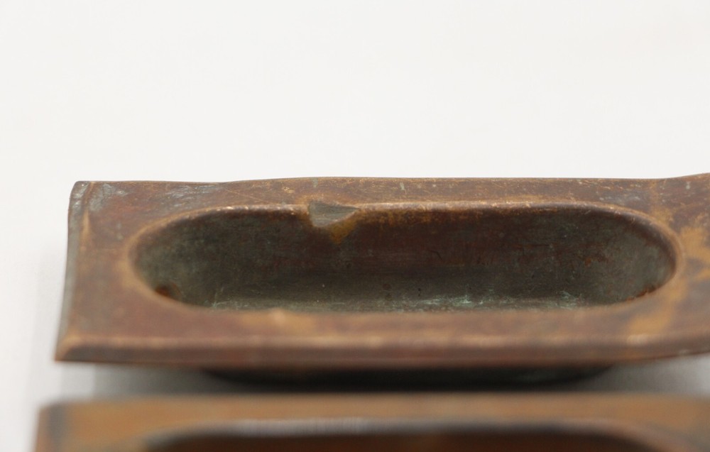 Vintage Rectangular 3.125 in. Pressed Brass Window Sash Lift