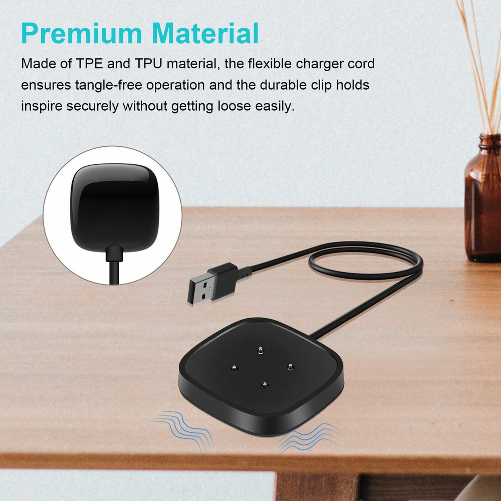 For Fitbit Versa 4 3 Sense 2 Watch Wireless USB Charging Dock Fast Cable Charger