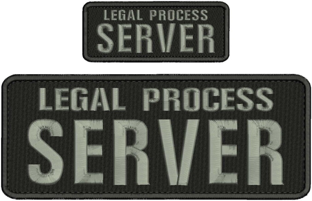 L PROCESS S EMBROIDERY PATCH 4X11 AND 2X5 HOOK ON BACK gray ON BLACK