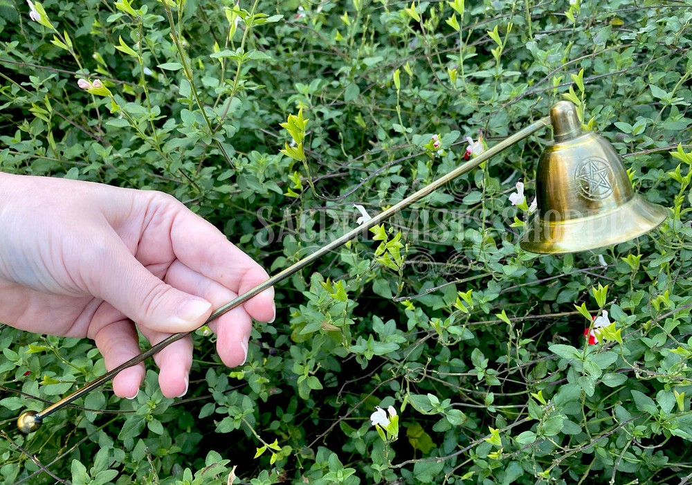 Pentacle Brass Candle Snuffer with Long Handle Magick Altar Tool Ritual