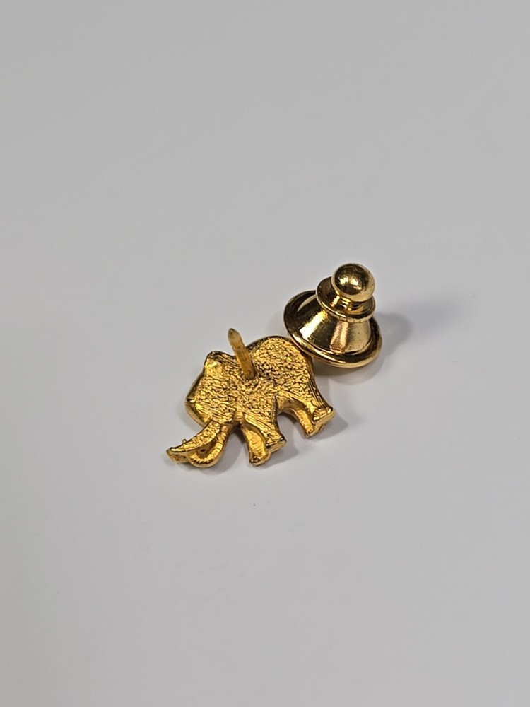 Elephant Lapel Pin Small Size Gold Color Metal