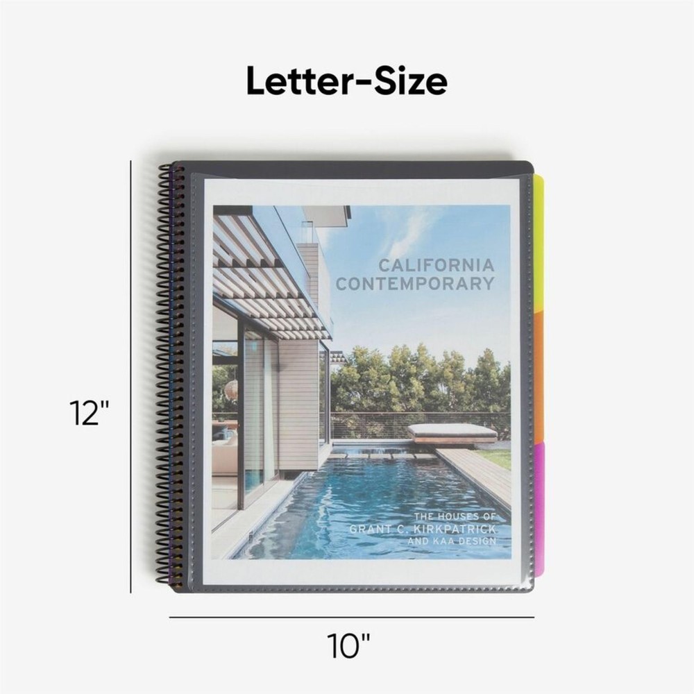 Project Organizer, 24 Pockets, Grey with Assorted Bright Tabs, Tear Resistant...