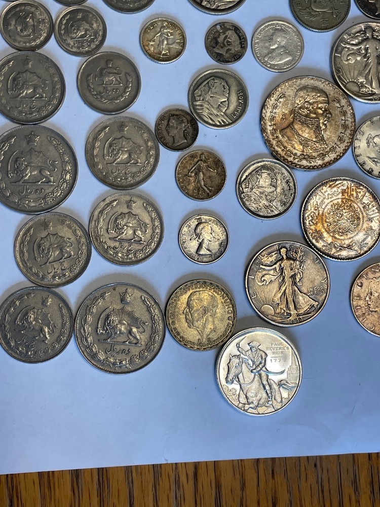 silver coins from around the world