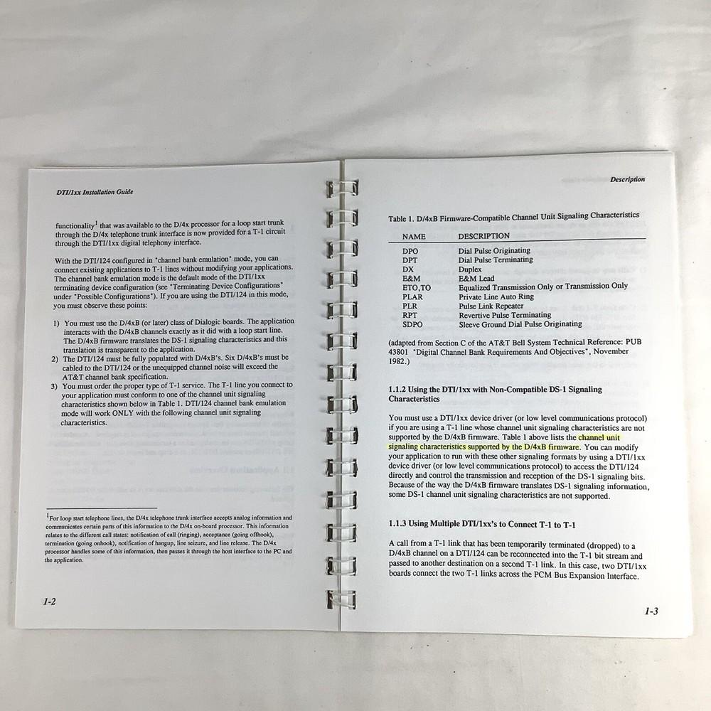 Dialogic Voice Communication System Installation Guide 1988 Spiral Bound