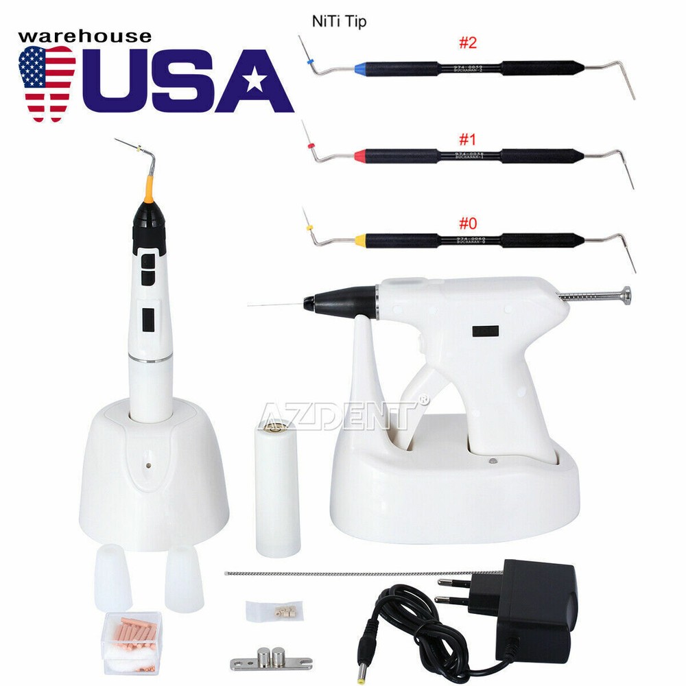 Dental Obturation System Gutta Percha Heated Pen+Gun/Buchanan Hand Plugger Tips