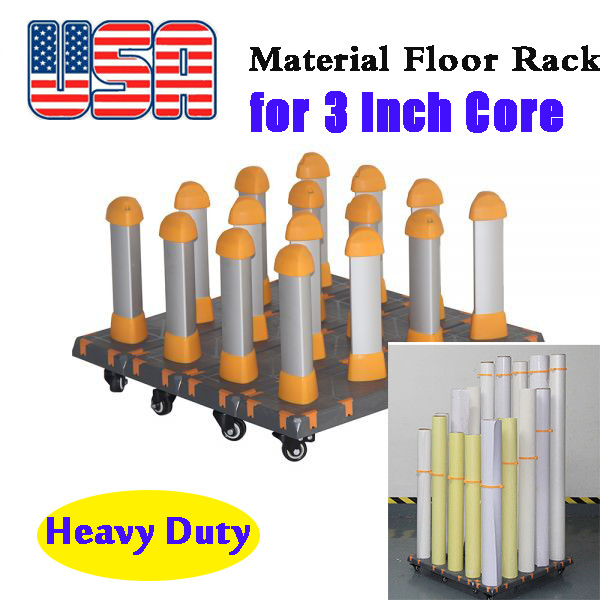 Detachable Free Assembly Mobile Material Floor Rack for Vinyl, with 2 Modules