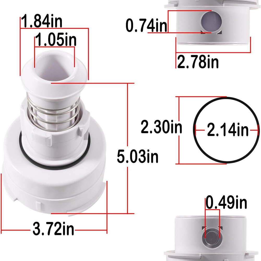 PCC2000 Rotating Pop Up Head Nozzle for Paramount in-Floor Cleaning System White