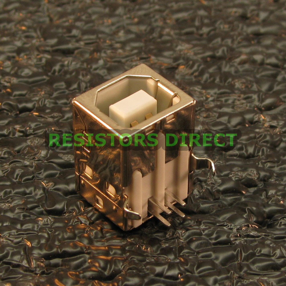 2pcs USB Type B Female Right Angle PCB Mount Socket Connector Replacement W25