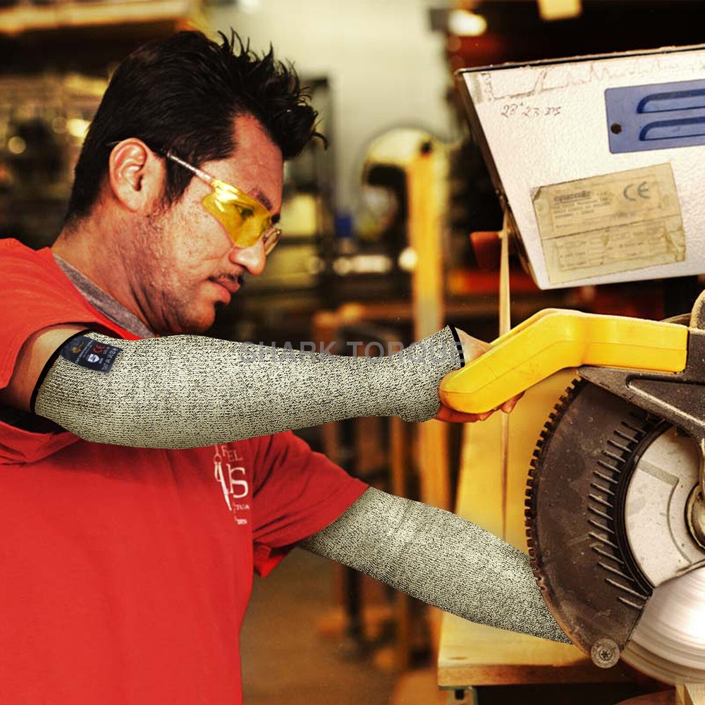 Cut Resistant Sleeves 1pair with Thumb Hole for Work Preventing Stab