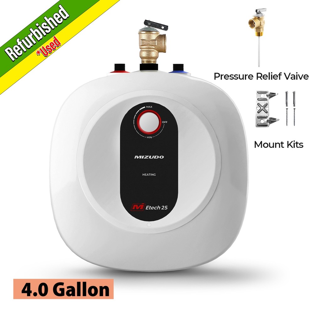 Electric Mini Tank Hot Water Heater Instant Shower Compact Storage RV 4.0 Gallon