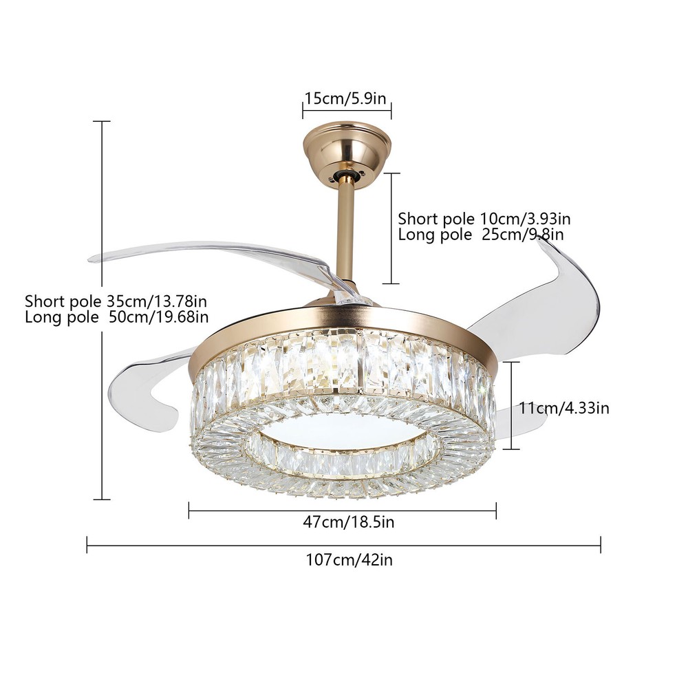 LED Ceiling Fan Ceiling Fan with Remote, Adjustable LED Ceiling Light Fan NEW��