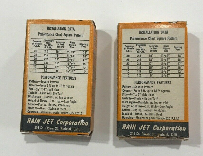 2 EMPTY Vintage Rain Jet Sprinklers No.36C Boxes Only