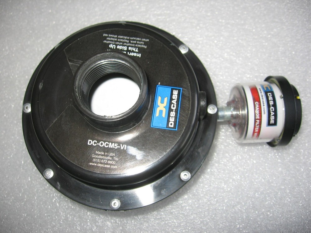 Des-Case DC-OCM5-VI Oil Coalescing Adapter w/ Single Position Vacuum Indicator
