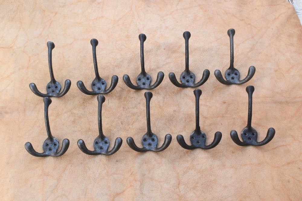 Vintage Cast Iron kitchen hook hanger coat rope bath library school Hook 10 pcs