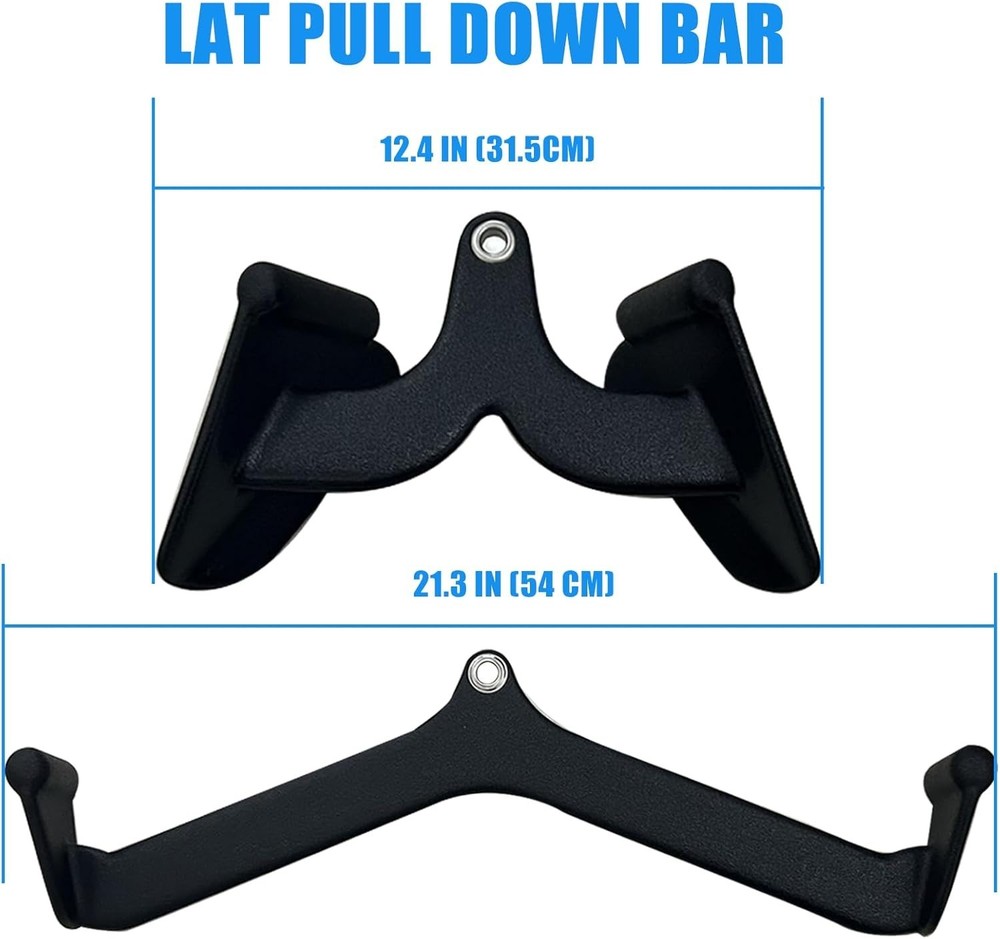 LAT Pulldown Attachments Set – Cable Machine LAT Bar, T-Bar & V-Bar for Home Gym