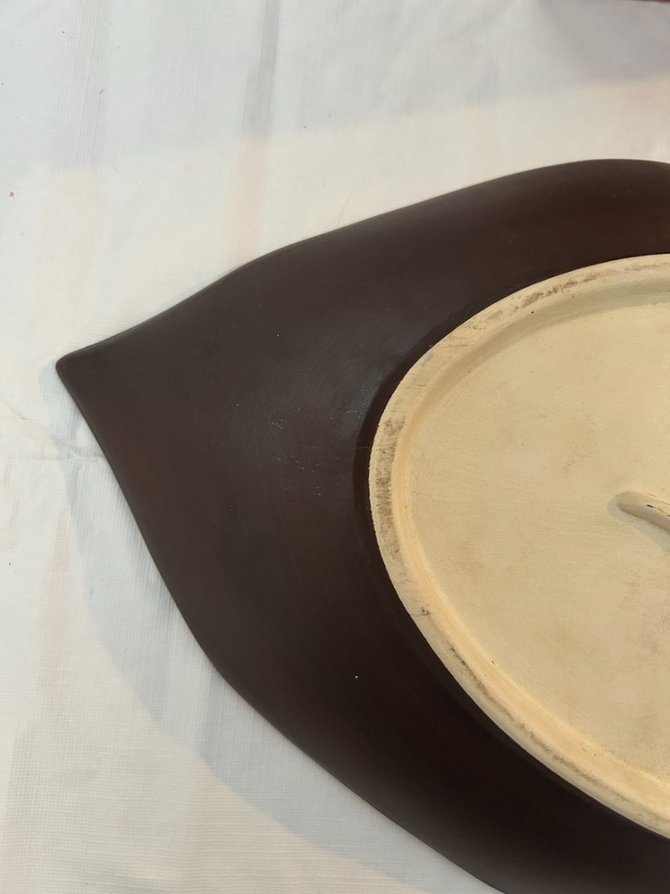 Large - Blue/Green Ceramic Leaf Platter - 16.75" x 10"