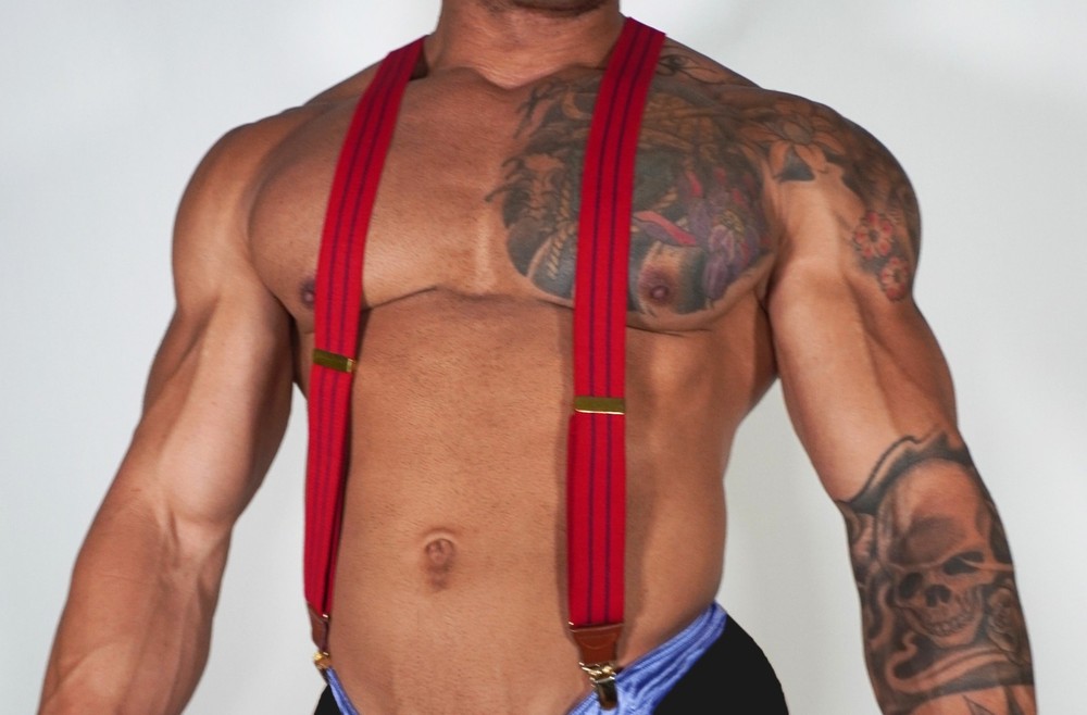 RED STRIPE SUSPENDERS