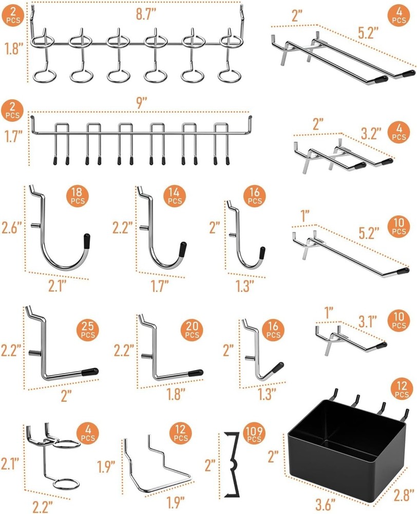 Ultimate 278-Piece Pegboard Hook Set with Bins for Versatile Storage Solutions