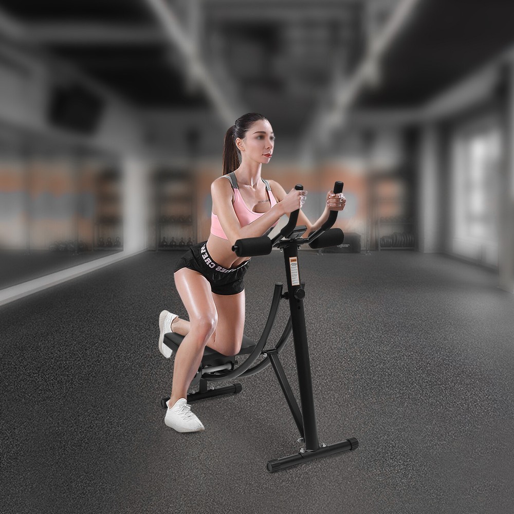 Ab Exercise Bench Abdominal Workout Machine Sit Up Bench Foldable W/ LED Display