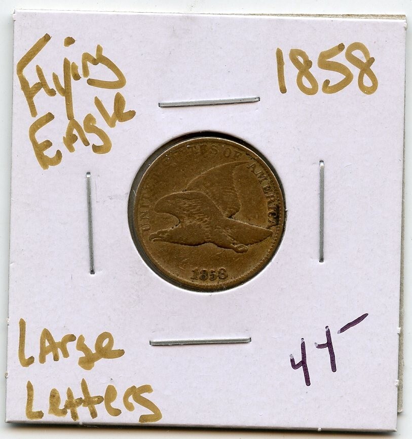 1858 Large Letters Flying Eagle Cent