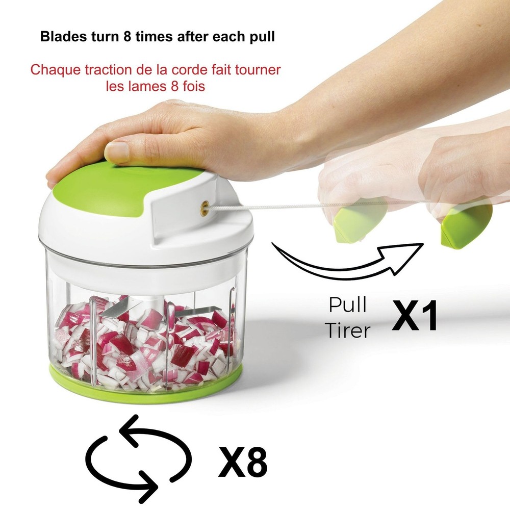 Starfrit Pull Chopper - Manual Food Processor, 3-Blade System