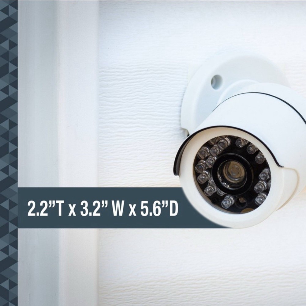 Sabre Fake Security Camera, Adjustable Mount, White, Requires 2 AA Batteries