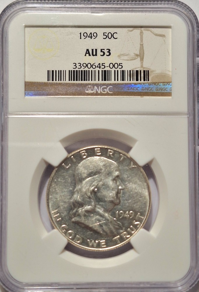 1949 Franklin Half Dollar NGC AU 53