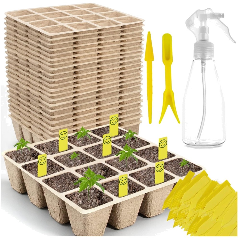 320Cells Seedling Start Trays - 20 Pack Peat Pots