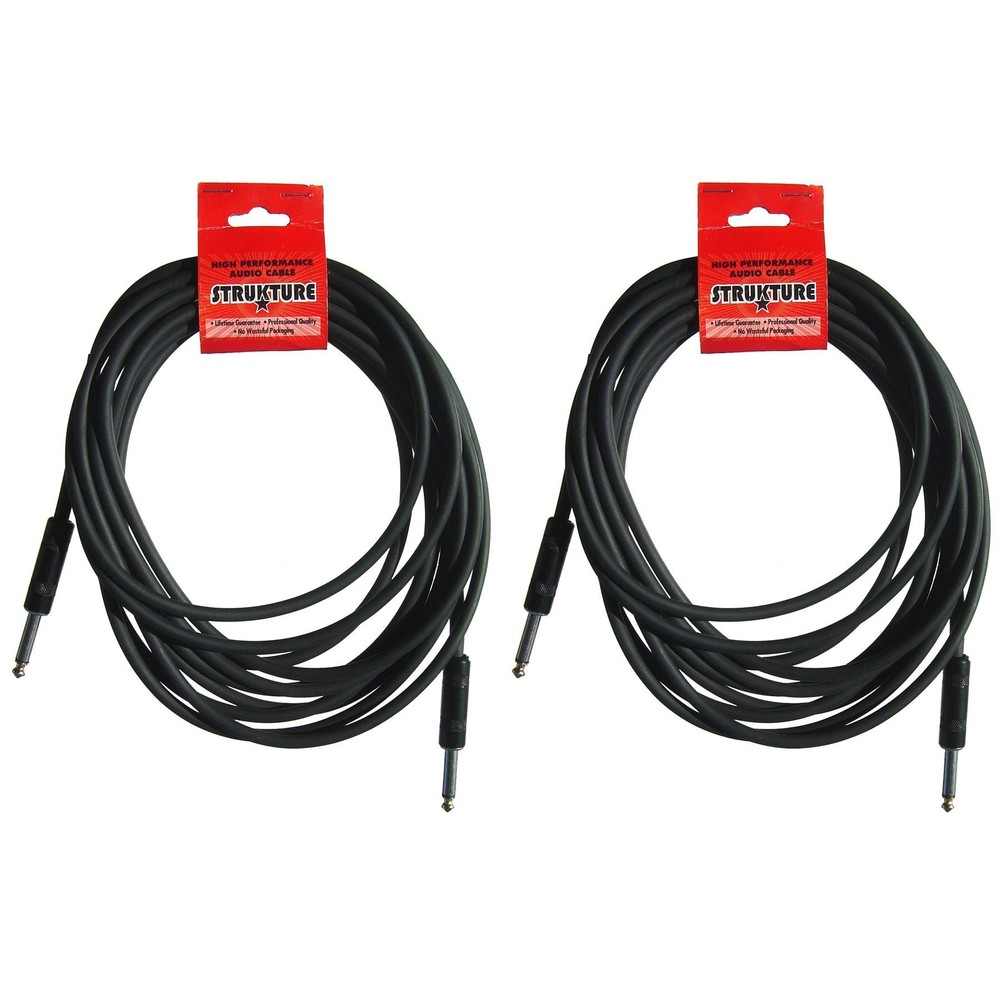 2 Pack Strukture 10 ft Instrument Cable Black